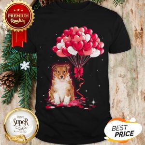 Official Shetland Sheepdog Love Balloons Heart Shirt