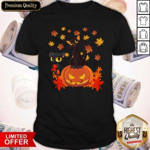 Nice Black Cats Pumpkin Halloween Shirt