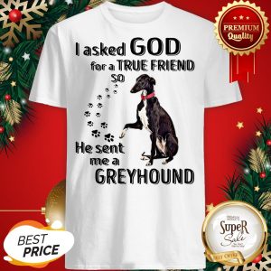 I Asked God For A True Friend So He Sent Me A Greyhound Dog Shirt
