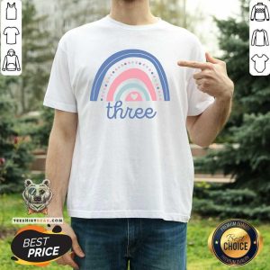 Colorful Rainbow Three Birthday Shirt
