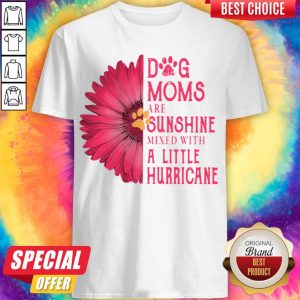 Gerbera Daisy Pink Dog Moms Are Sunshine Mixed With A Little Hurricane Shirt