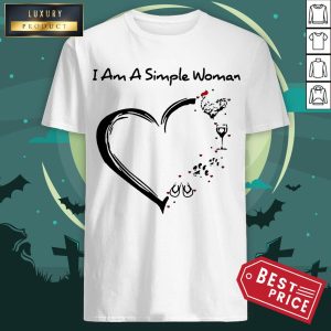 I Am A Simple Woman Chicken Wine Dog Paw And Flip Flop Shirt