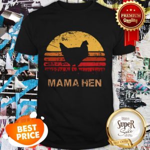 Nice Retro 70s Sunset Vintage Mama Hen Chicken Shirt