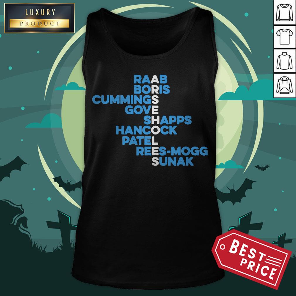 Raab Boris Cummings Gove Shapps Hancock Patel Reesmogg Sunak Shirt