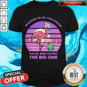 Nice Flamingo Wanted To Let You Know This Ol' Bird Caught The Big One Shirt