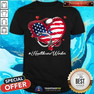 Stethoscope American Flag Heart Healthcare Worker Shirt
