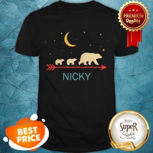 Pretty Original Nicky Name Gift Personalized Mama Bear With 2 Cubs Shirt