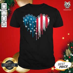 Good Dog Paw Heart American Flag Shirt