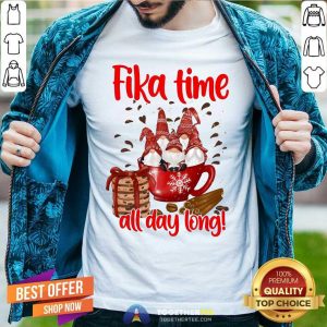 Cute Gnomes Fika Time All Day Long Shirt