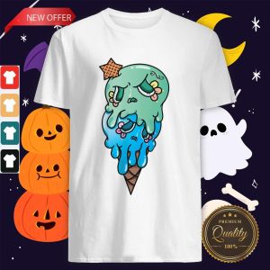 Sugar Skull Ice Cream Mint And Blue Day Of The Dead Shirt