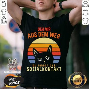 Top Geh Mir Aus Dem Weg Du Unnötiger Sozialkontakt Cat Vintage Retro Shirt