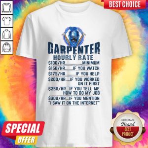Original Carpenter Hourly Rate Skull Shirt