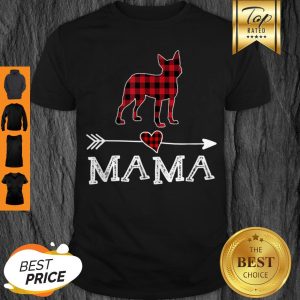 Original Womens Red Plaid Mama Boston Terrier Dog Mom Buffalo Pajama shirt