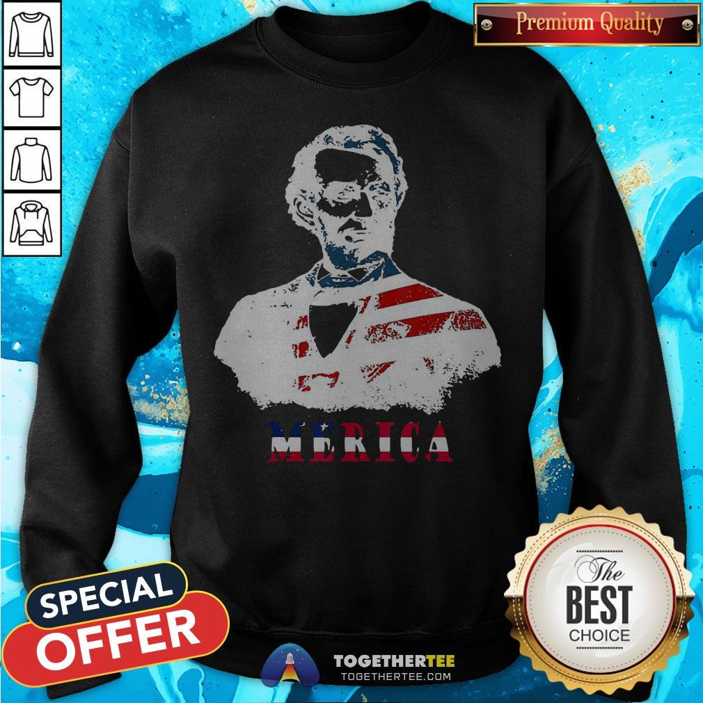 Abraham Lincoln 4th Of July American USA Flag T-Shirt