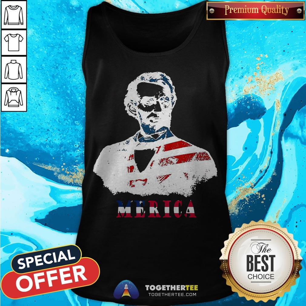 Abraham Lincoln 4th Of July American USA Flag T-Shirt