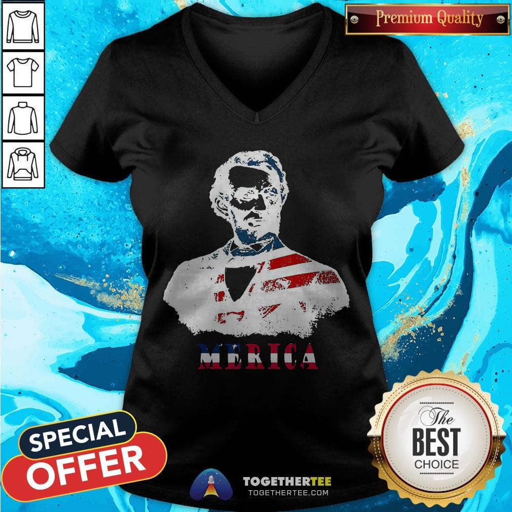 Abraham Lincoln 4th Of July American USA Flag T-Shirt