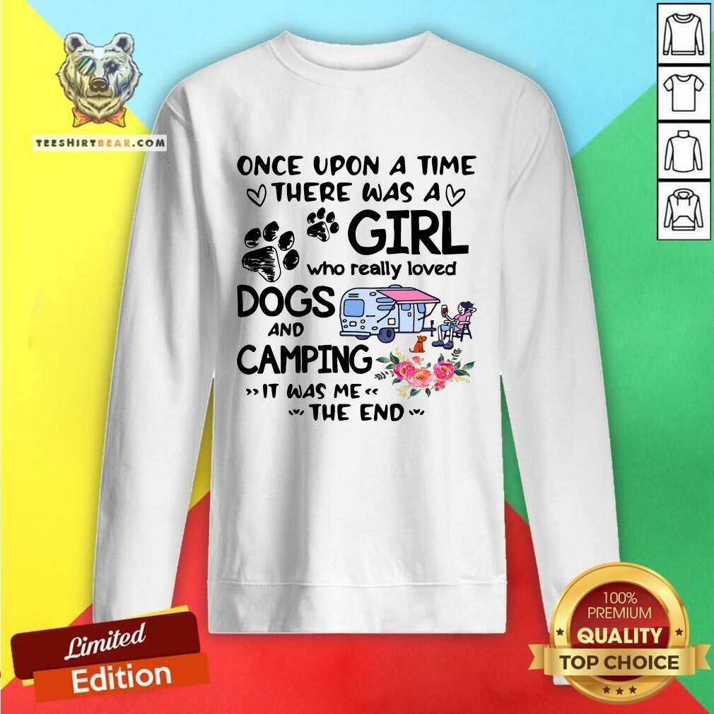 Awesome A Girls Who Love Camping And Dogs Shirt
