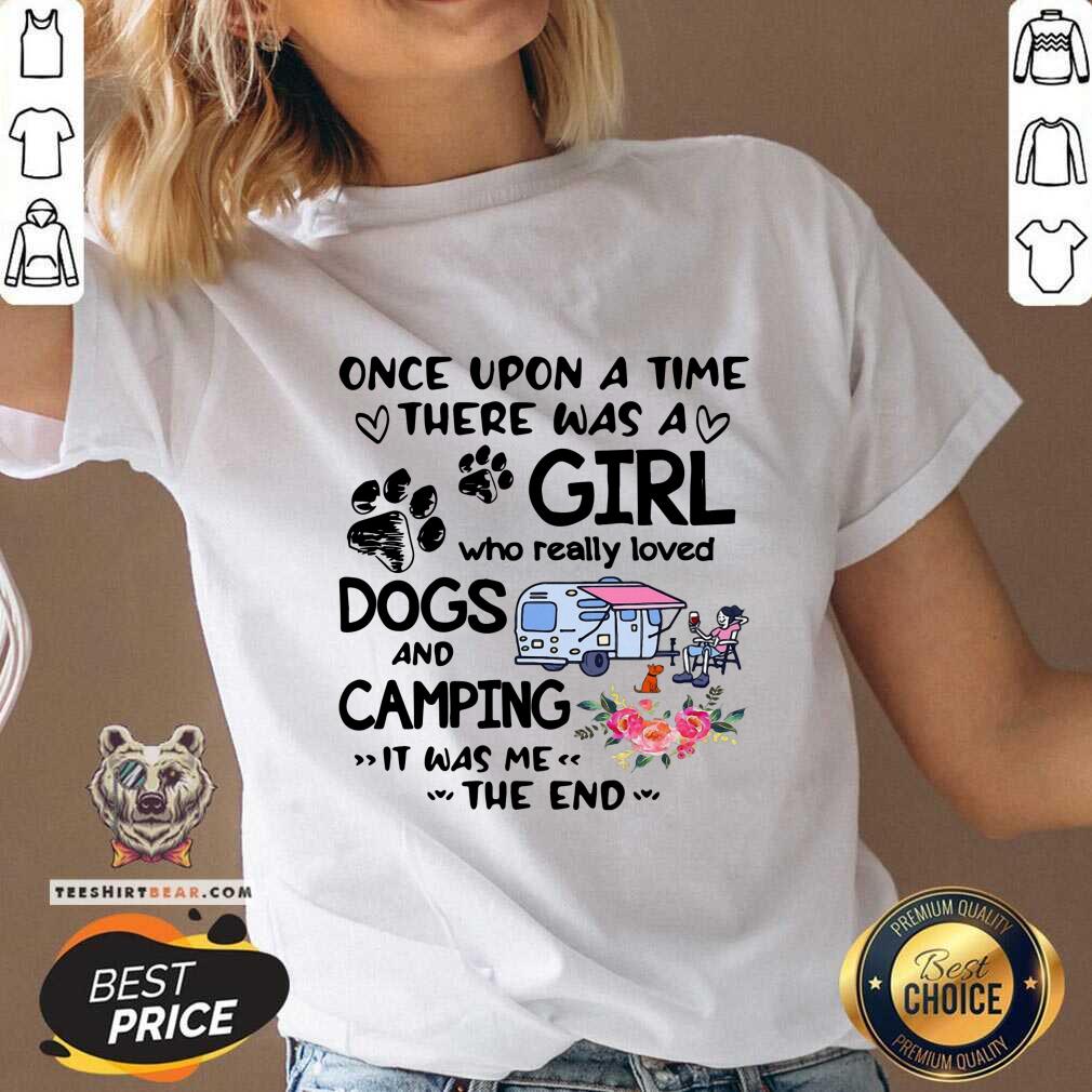 Awesome A Girls Who Love Camping And Dogs Shirt