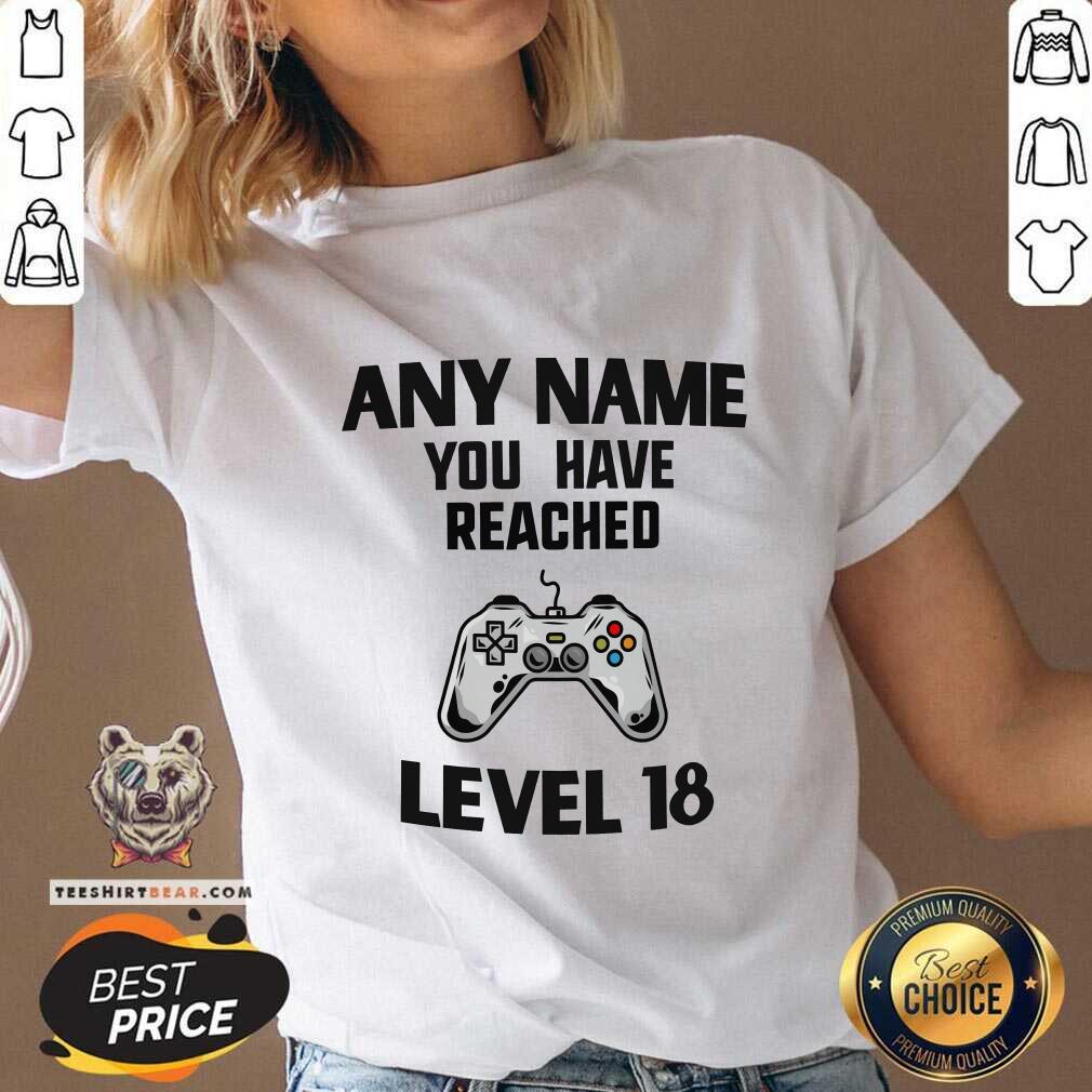 Awesome Any Name You Have Reached Level 18 Gaming Shirt