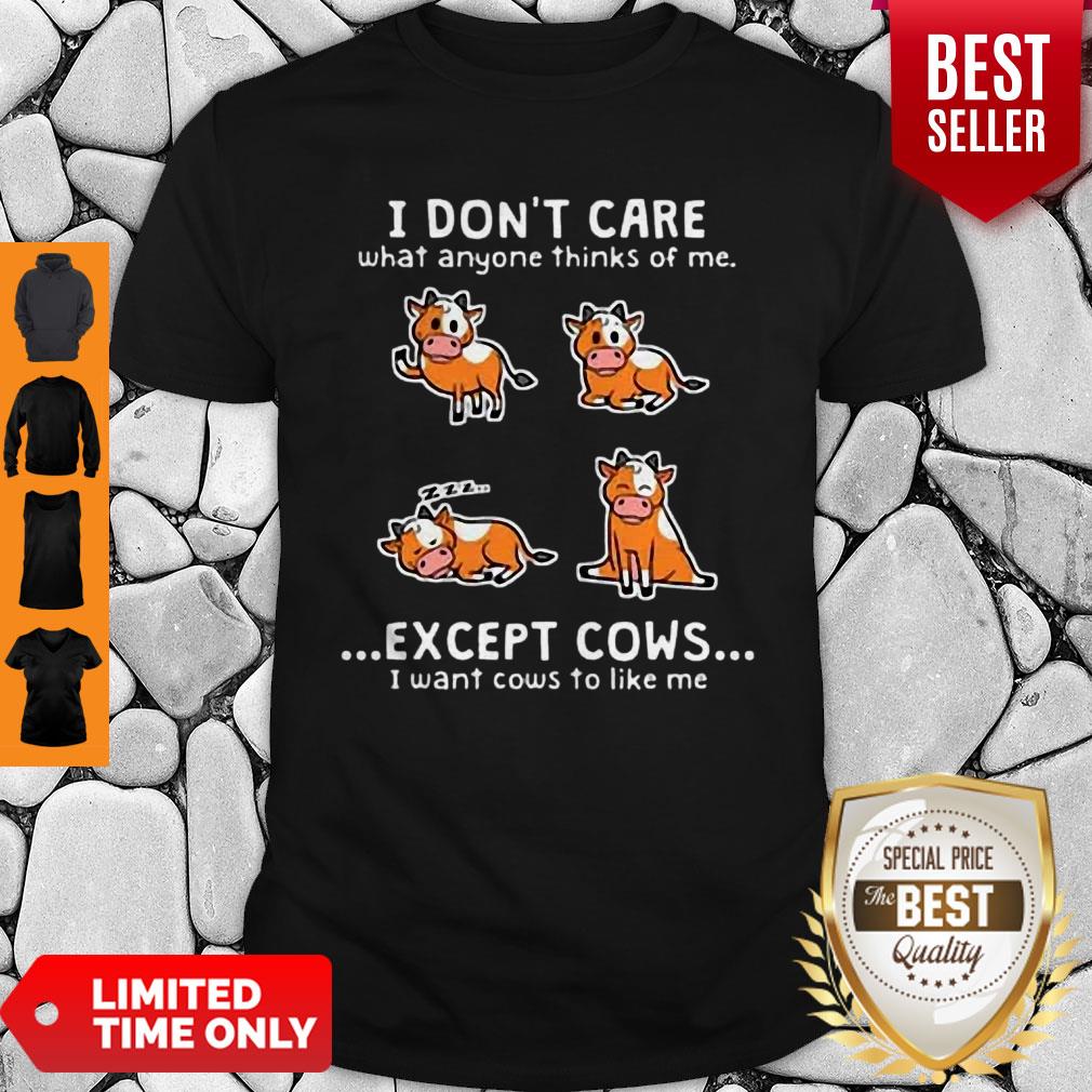 Awesome I Don’t Care What Anyone Thinks Of Me Except Cows I Want Cows Shirt