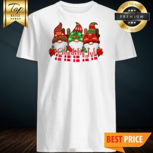 Danish nisser with flag – glaedelig jul shirt