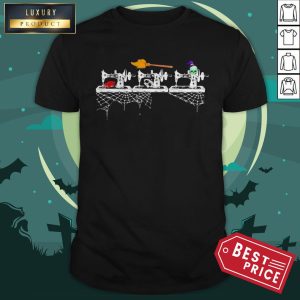 The Sewing Machine Witch Skull Halloween Shirt