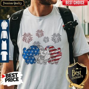 Independence Day Peacocks Wear Bow Tie Firework Shirt