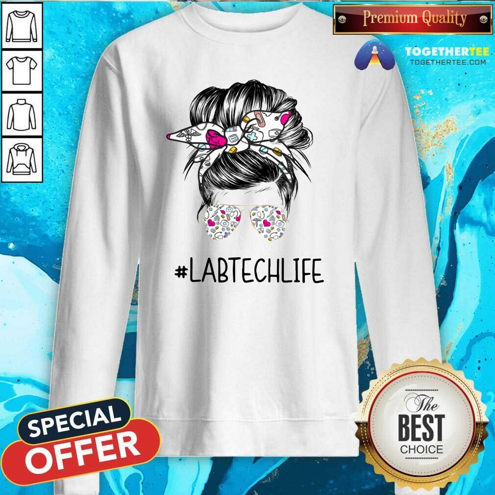 Beautiful Bun Hair Sunglasses Headband Lab Tech Life Shirt