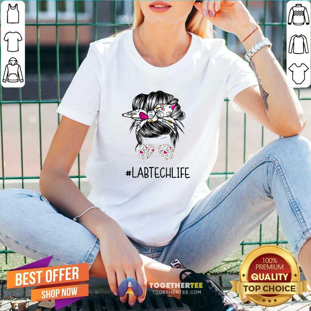 Beautiful Bun Hair Sunglasses Headband Lab Tech Life Shirt