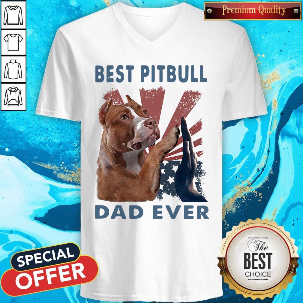 Best Pitbull Dad Ever American Flag Independence Day Shirt