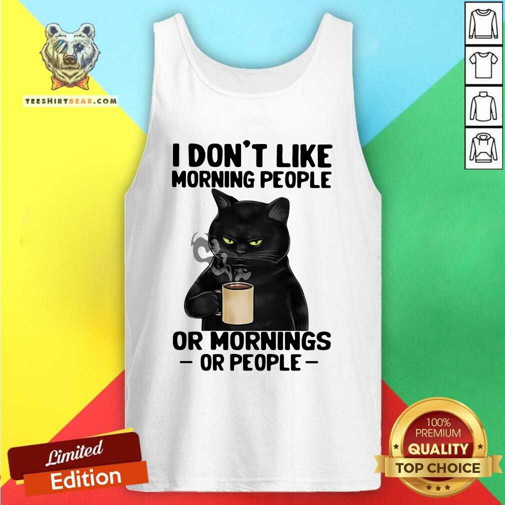 Black Cat I Do Not Like Morning 4 People Shirt