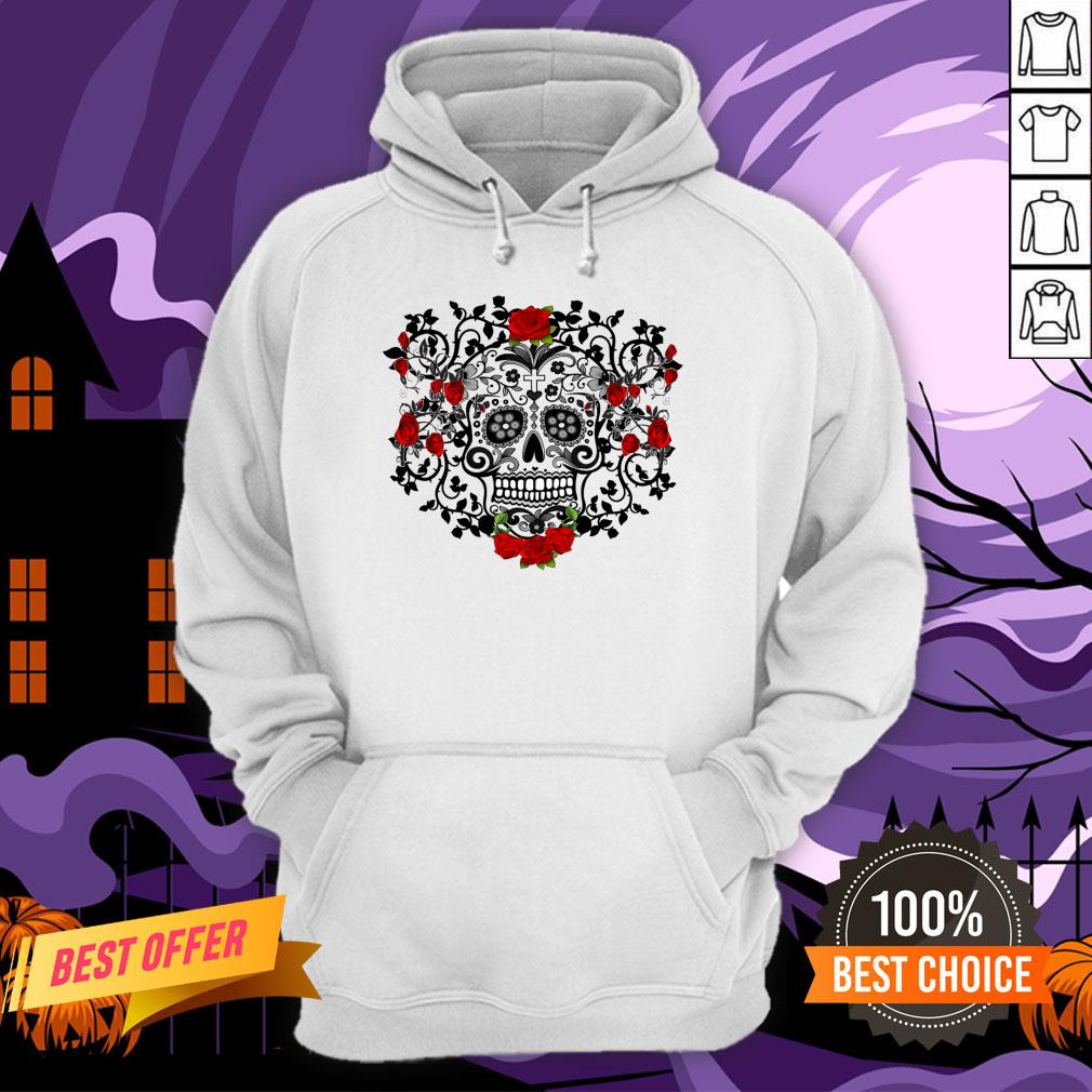 Black Sugar Skull Roses Dia De Los Muertos Day Of The Dead Shirt