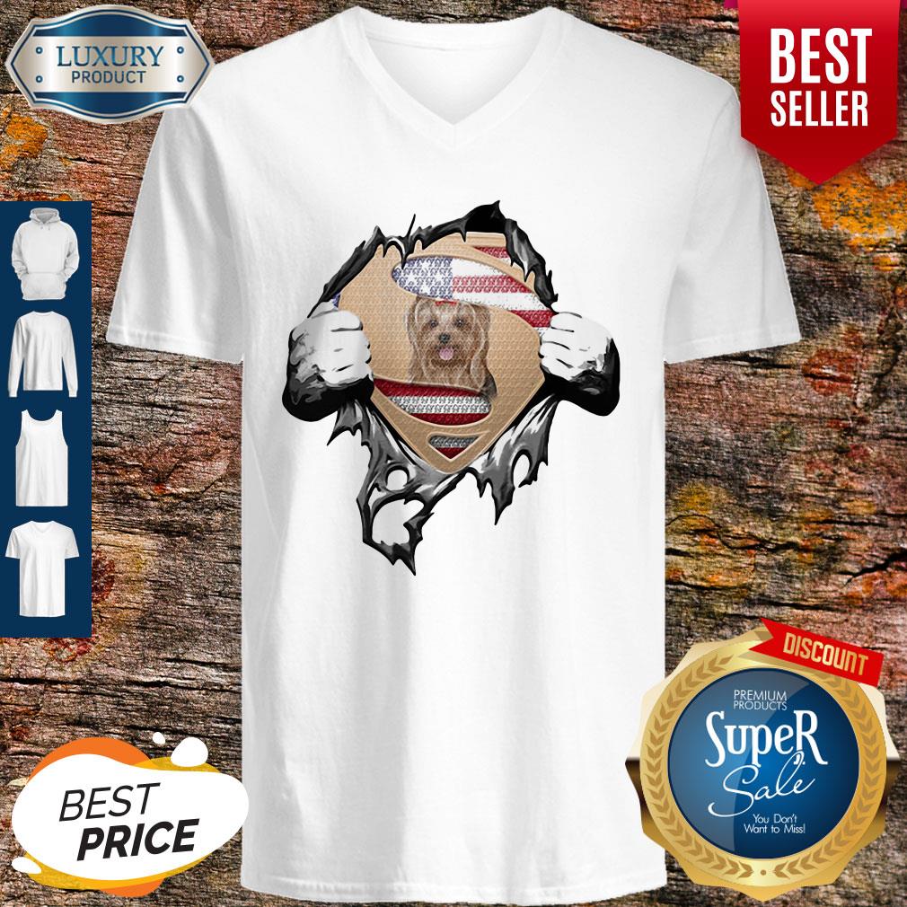 Blood Insides Superman Yorkshire Terrier American Flag Independence Day Shirt