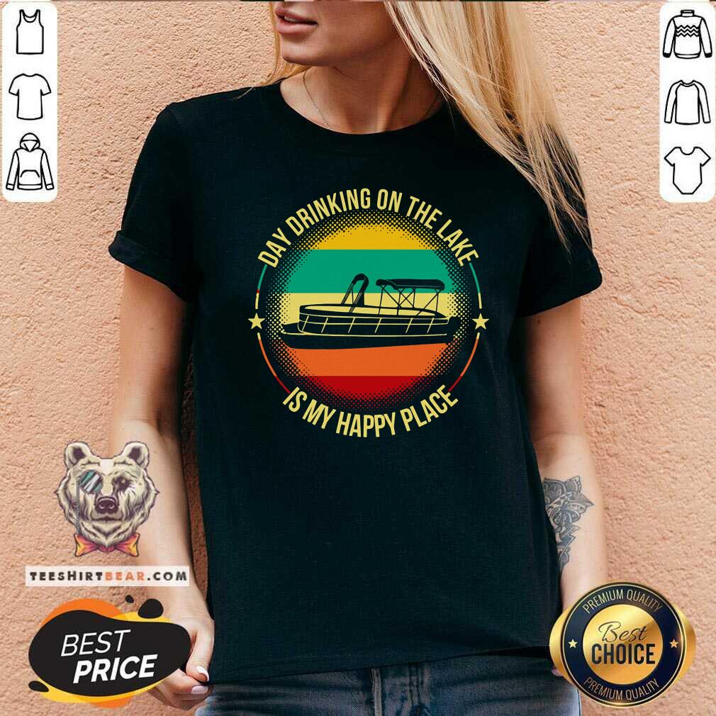 Boating Day Drinking On The Lake Is My Happy Place Vintage Retro Shirt