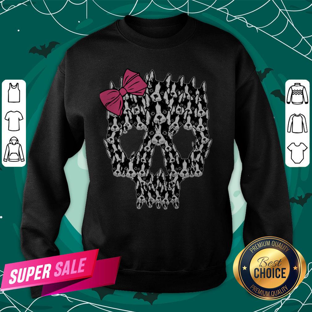 Boston Terrier Sugar Skull Day Of The Dead Muertos Shirt