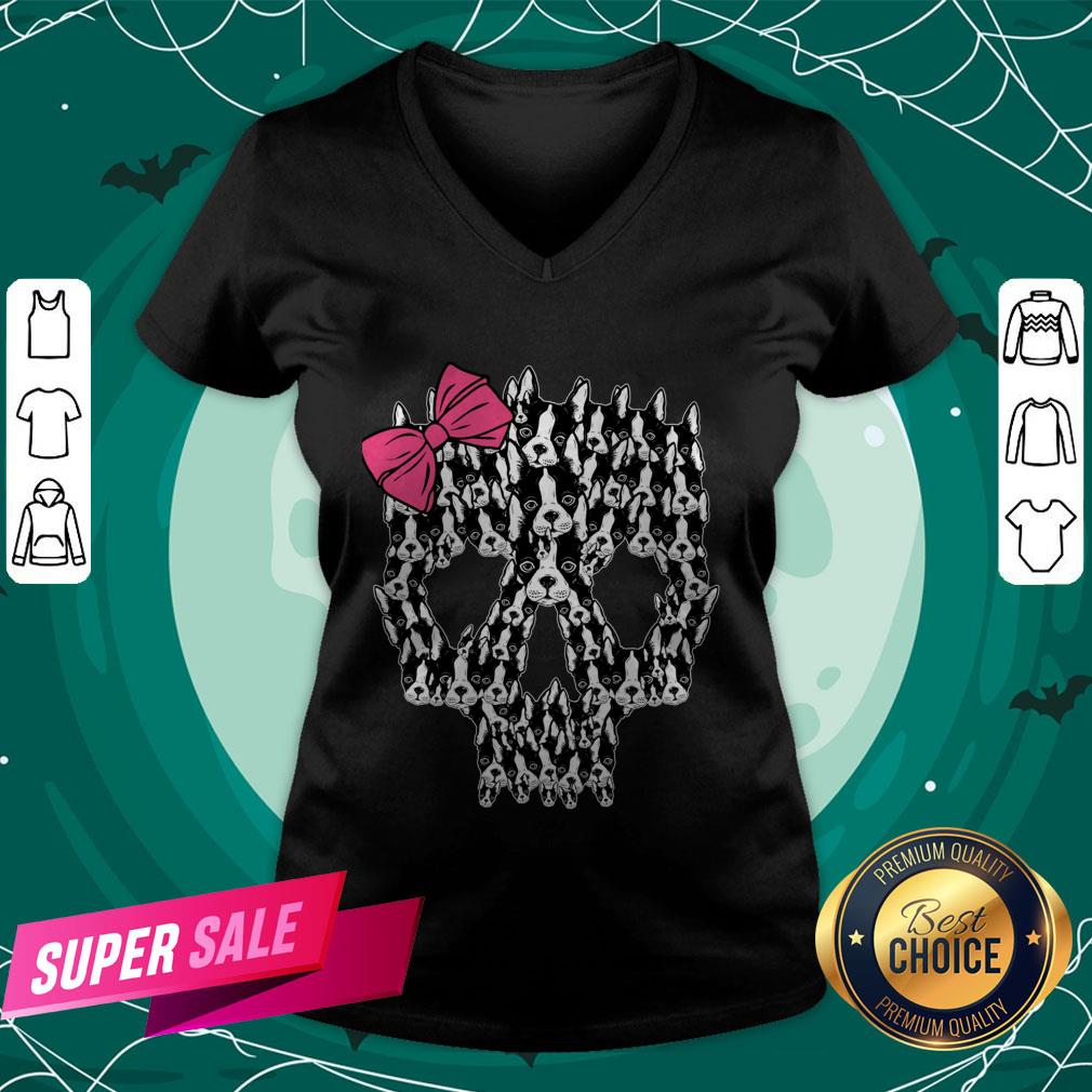 Boston Terrier Sugar Skull Day Of The Dead Muertos Shirt