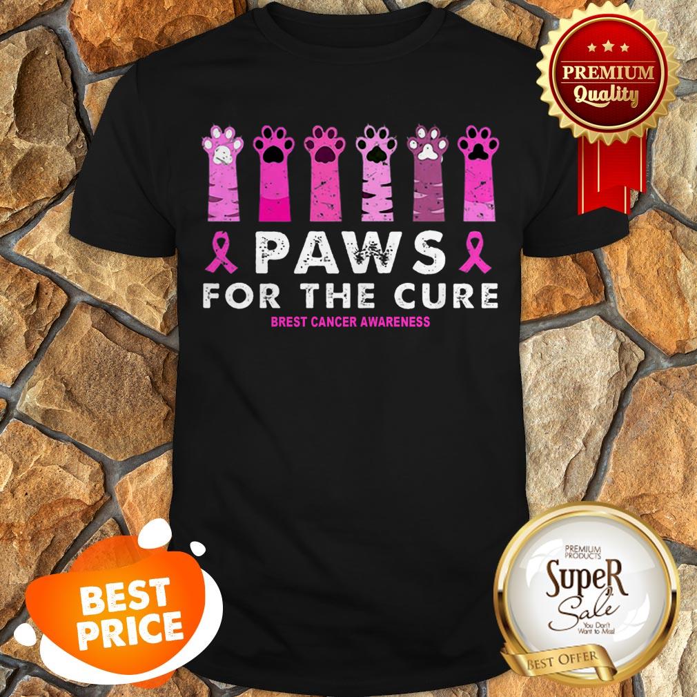 Cat Paws For The Cure Breast Cancer Awareness Shirt