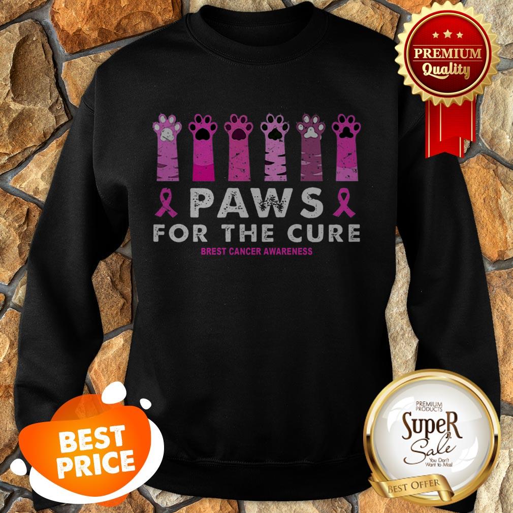 Cat Paws For The Cure Breast Cancer Awareness Shirt
