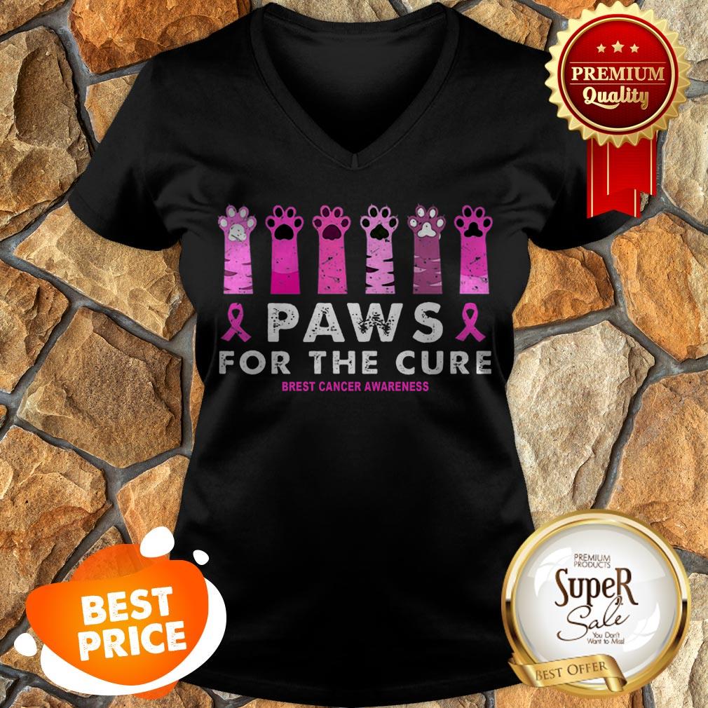 Cat Paws For The Cure Breast Cancer Awareness Shirt
