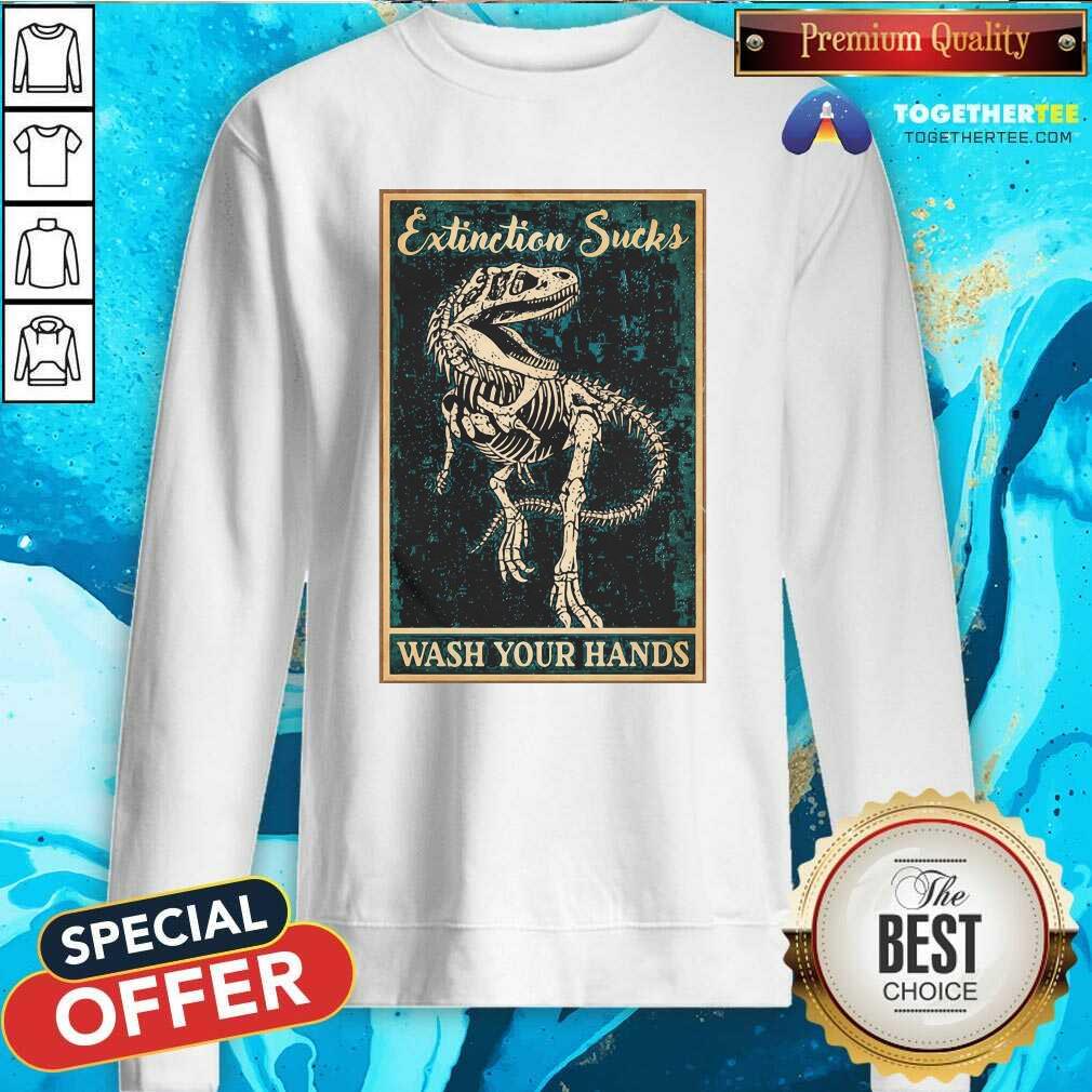 Cool Dinosaur Extinction Sucks Wash Your Hands Shirt