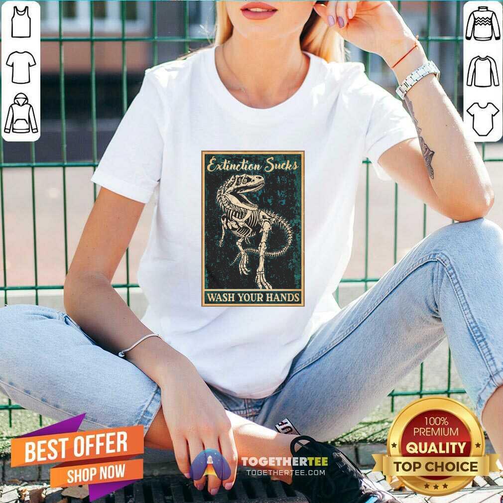 Cool Dinosaur Extinction Sucks Wash Your Hands Shirt