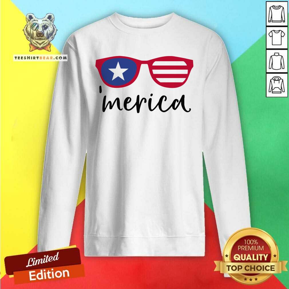 Cool Merica Glasses American Flag Shirt