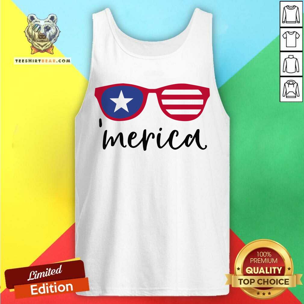 Cool Merica Glasses American Flag Shirt