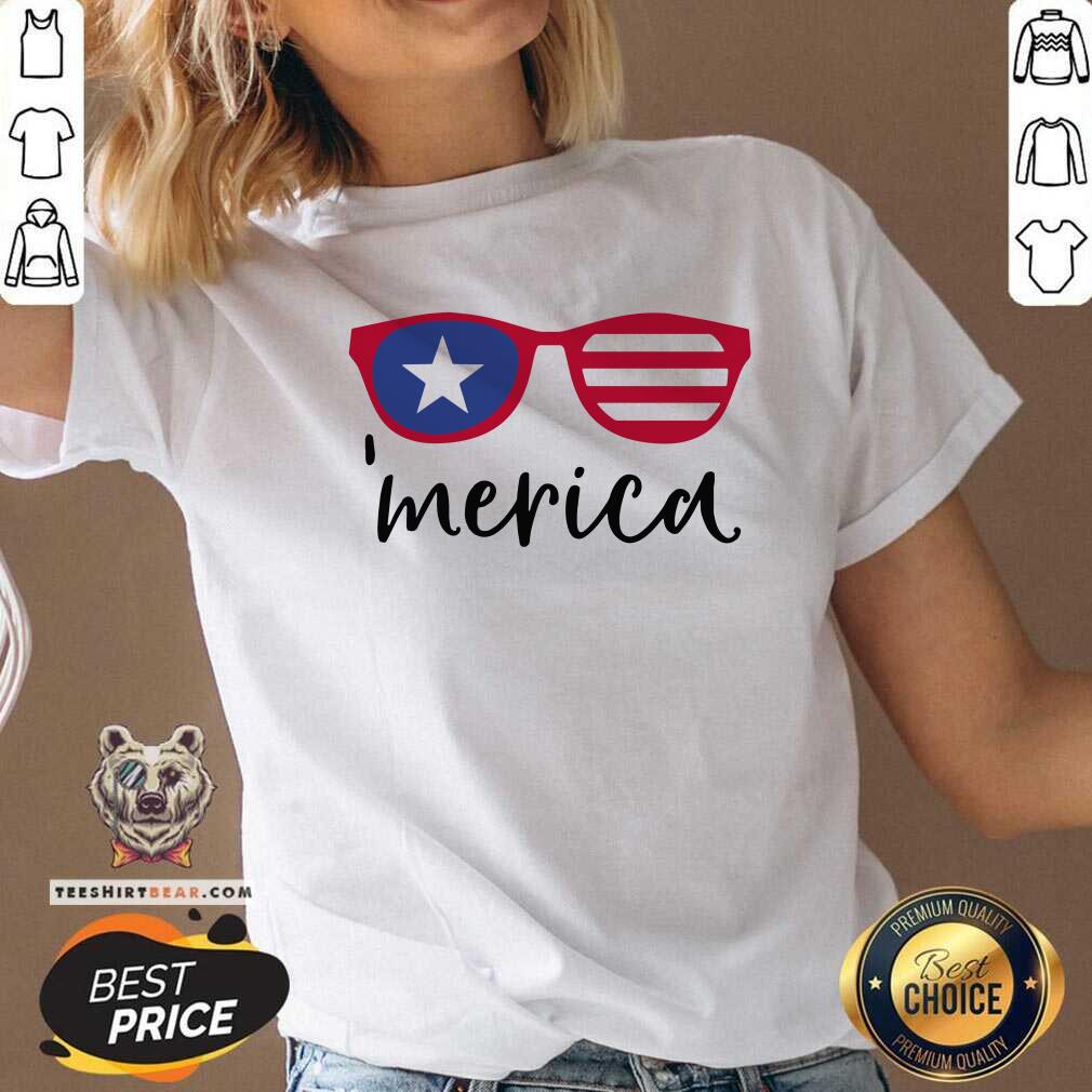 Cool Merica Glasses American Flag Shirt