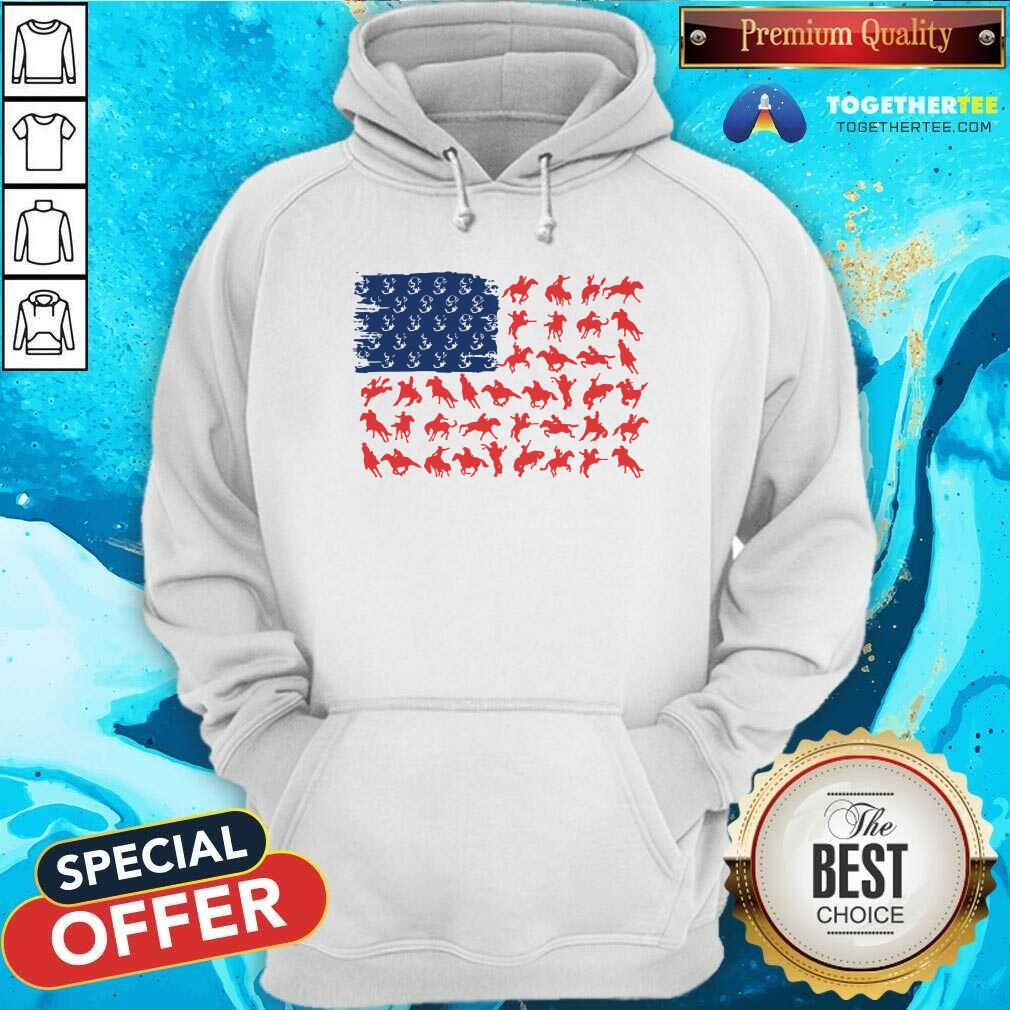 Cowboy And Horse American Flag Shirt