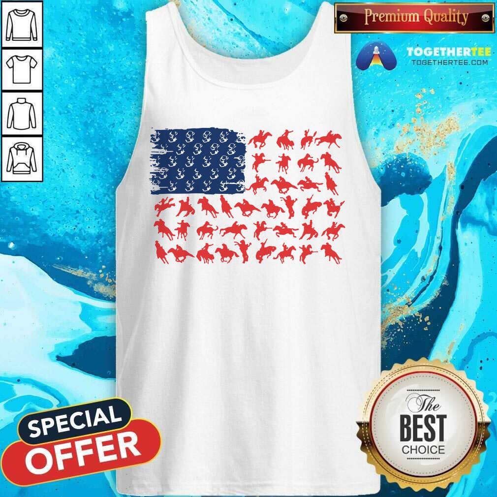 Cowboy And Horse American Flag Shirt
