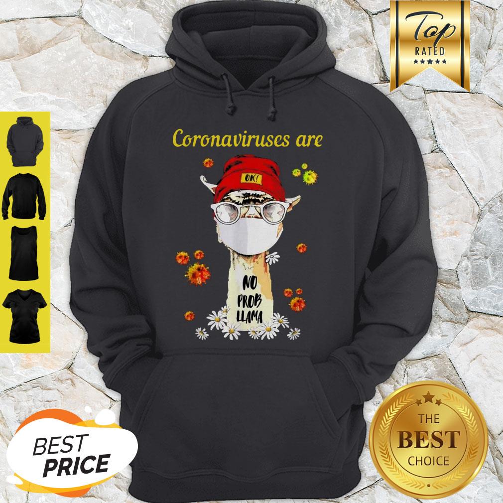 Cute Coronaviruses Are Ok No Prob Llama Face Mask Daisy Flower Shirt