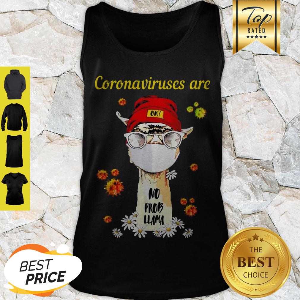 Cute Coronaviruses Are Ok No Prob Llama Face Mask Daisy Flower Shirt