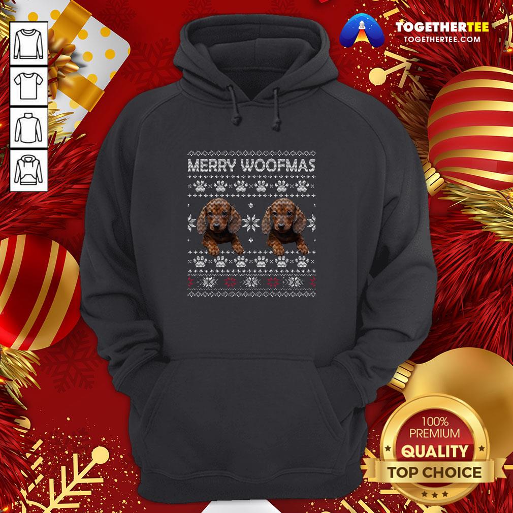 Cute Dachshund Merry Woofmas Paw Ugly Merry Christmas Shirt