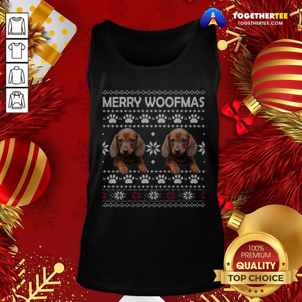 Cute Dachshund Merry Woofmas Paw Ugly Merry Christmas Shirt